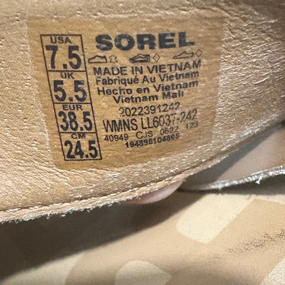Sorel Ella II Sandal Womens 7.5 Velvet Tan Leather Suede Thong Slide LL6037-242 - Picture 5 of 5